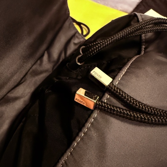 FENDI - FENDINESS SMALL BACKPACK / NYLON & SUEDE / STONE GREY - Picture 4 of 8